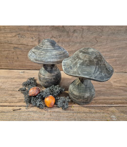 @ Mix - houten paddestoel - ca. 13 x 13 x 16 cm - grijs melee - per stuk