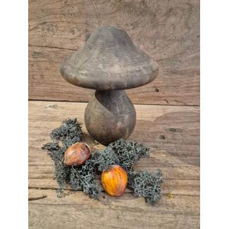 # Mix - houten paddestoel - ca. 13 x 13 x 16 cm - donker