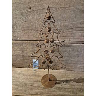 # metalen kerstboom met ballen - 21 x 10 x 42 cm