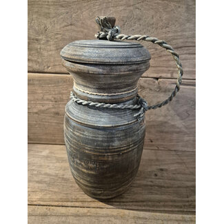 # mix - houten nepalese pot 16 x 16 x 35 - kleur kan afwijken