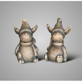 # Set of 2 Sitting Rudolph's Majestic Brown D.8 H.13