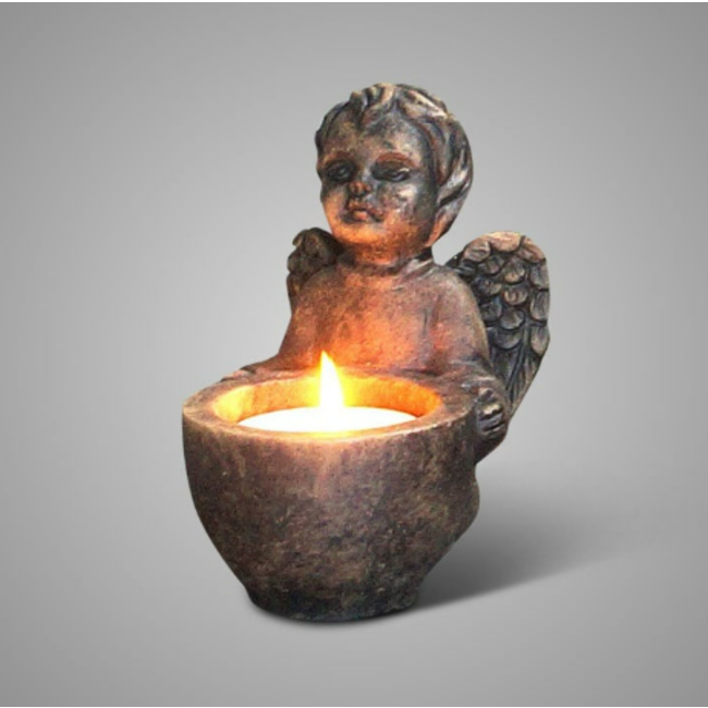 # Tealightcup Angel Majestic Brown D.14 H.14