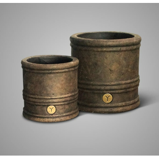 wordt niet verzonden - Planter With Lines Majestic Brown D.17 H.17 - kleinste