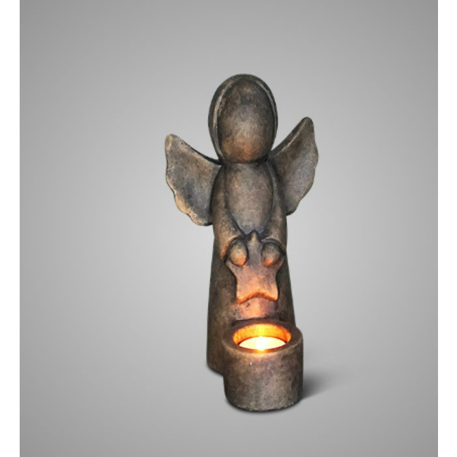 # Tealightcup Angel with Star Majestic Brown L D.14 H.20