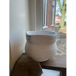 Countryfield #. Bloempot ro Poppy XL wit-L26B26H21,5CM