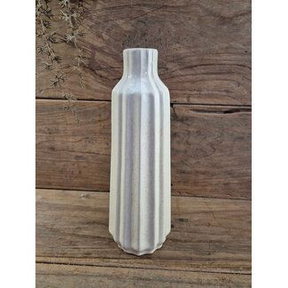 # Aardewerk vaas stripes beige