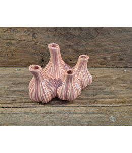 Aardewerk tulpenvaas garlic roze
