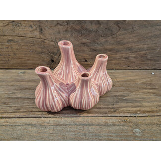 # Aardewerk tulpenvaas garlic roze