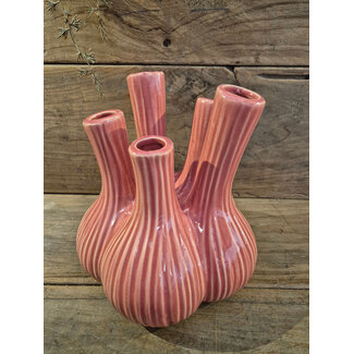 # Aardewerk tulpenvaas garlic roze - groot