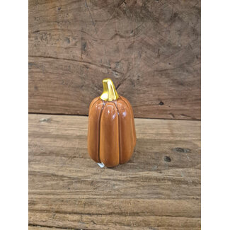 # Aardewerk pompoen 10,5cm bruin