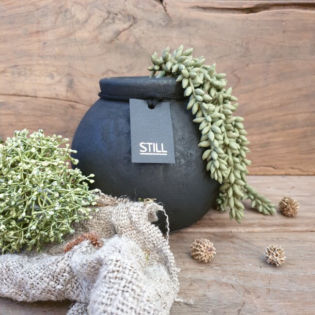 Still 3174 - Zwarte ronde vaas "Kendil" 14 cm - S