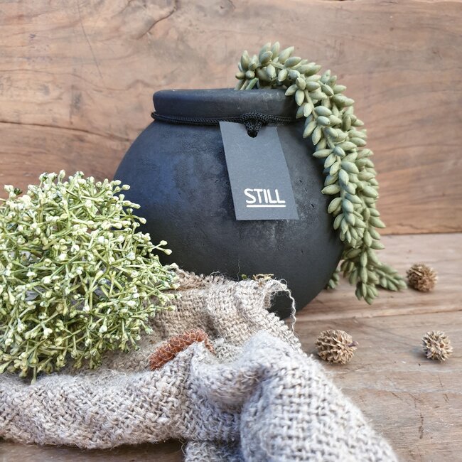 Still 3174 - Zwarte ronde vaas "Kendil" 14 cm - S