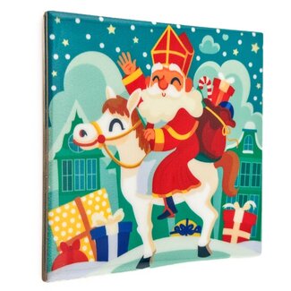 Tegeltje Sinterklaas  10,5x10,5x0,5cm