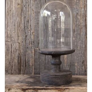 # Stoere stolp met houten voet - 20 x 20 x 50 cm