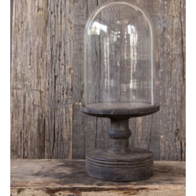 # Stoere stolp met houten voet - 20 x 20 x 50 cm