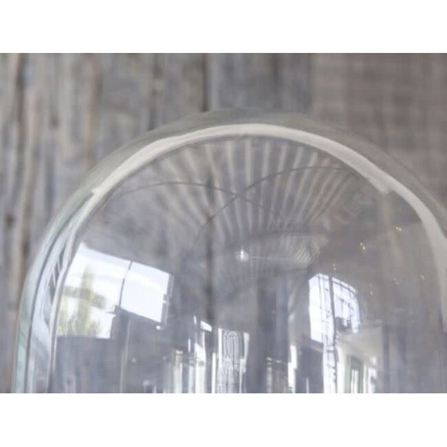 Stoere stolp met houten voet - 20 x 20 x 50 cm