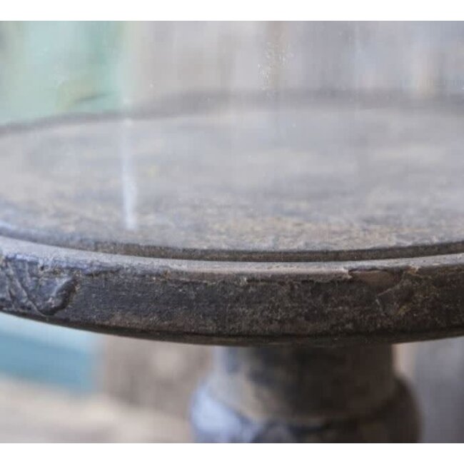 Stoere stolp met houten voet - 20 x 20 x 50 cm