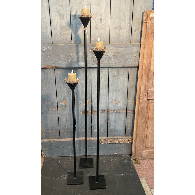 # Set 3 vloerkandelaar metaal | Fay