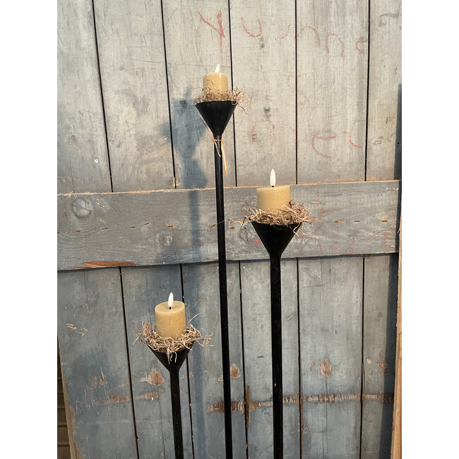 # Set 3 vloerkandelaar metaal | Fay
