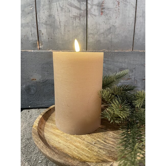 Countryfield # Stompkaars rustiek Ø10CM LED ro Lyon M beige-L10B10H15CM