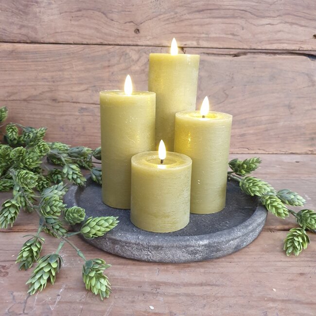 Countryfield # Stompkaars rustiek Ø7,5CM LED ro Lyon S l.groen-L7,5B7,5H8CM