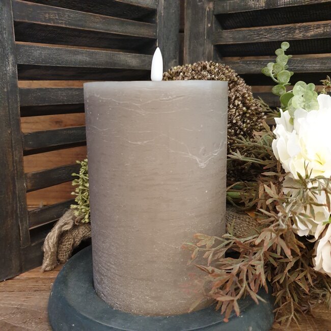 Countryfield # Stompkaars rustiek Ø10CM LED ro Lyon M grijs-L10B10H15CM