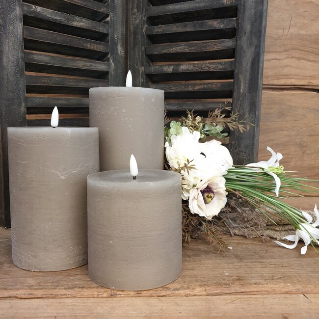 Countryfield Stompkaars rustiek Ø10CM LED ro Lyon M grijs-L10B10H15CM