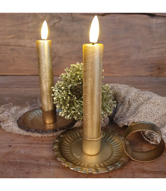 Countryfield Dinerkaars rustiek Ø2,2CM LED ro Lyon S s2 goud-L2B2H15CM