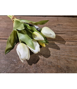 Real Touch Tulip Bundle x5 L31cm White