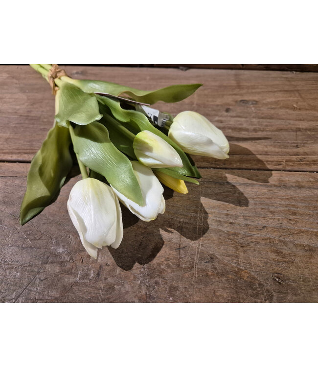 Real Touch Tulip Bundle x5 L31cm White