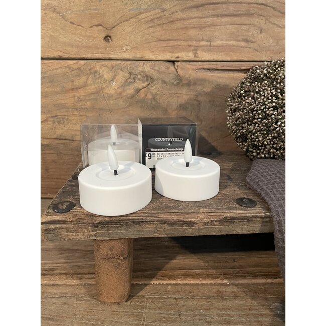 Set van 2 waxine led - wit - 6,5 x 2,5 - excl. 2AAA batterijen