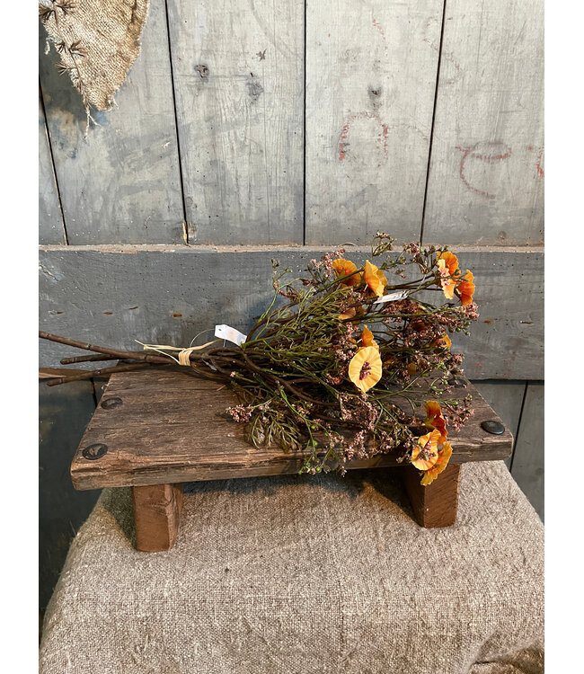 Kunst bloem "Bundle Cascadias" amber zijde 40cm