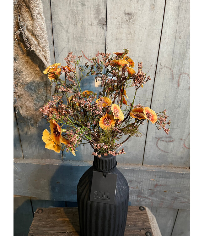 Kunst bloem "Bundle Cascadias" amber zijde 40cm