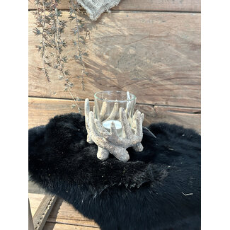 ## wordt niet verzonden - Windlicht gewei Ivory S 13 x 13 x 11