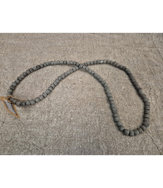 Houten kralenketting - grijs - S