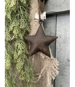 ster roest aan touw - 12 cm