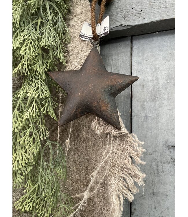 ster roest aan touw - 12 cm