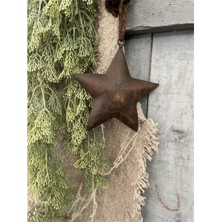 # ster roest aan touw - 15 cm