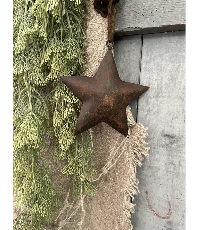 ster roest aan touw - 15 cm