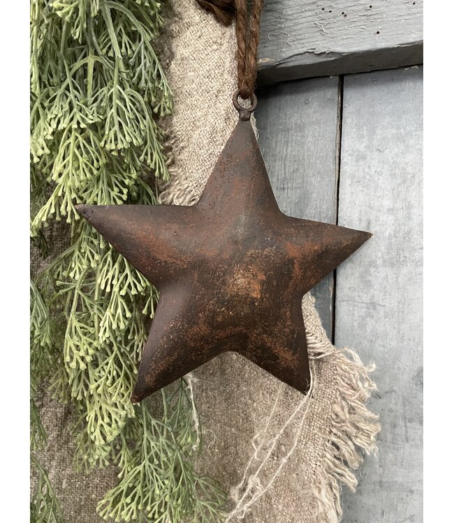 ster roest aan touw - 15 cm