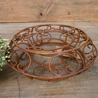 # Draadkrans - roest - 17 x 5 cm