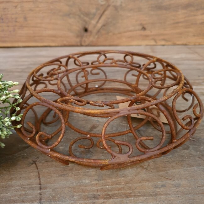 # Draadkrans - roest - 17 x 5 cm