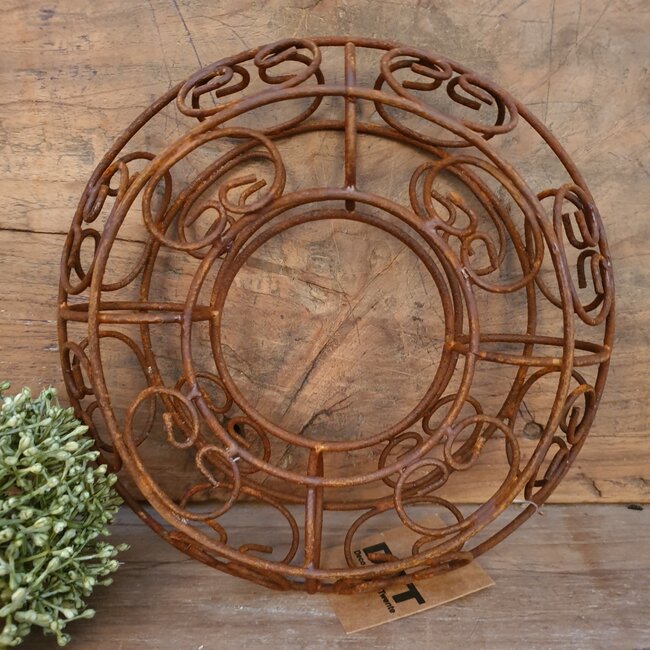 # Draadkrans - roest - 17 x 5 cm