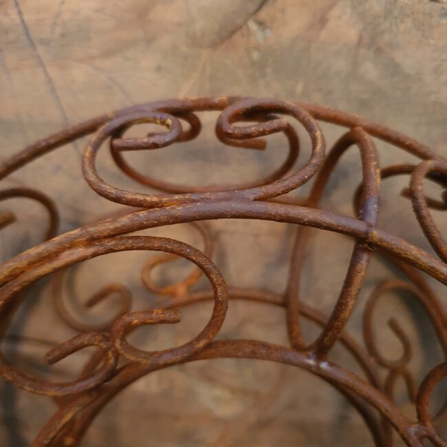 # Draadkrans - roest - 17 x 5 cm
