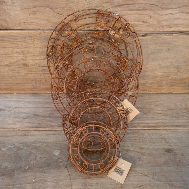 # Draadkrans - roest - 17 x 5 cm