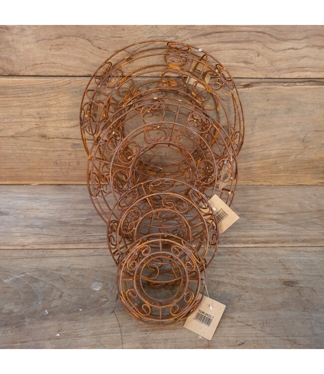 Draadkrans - roest - 17 x 5 cm