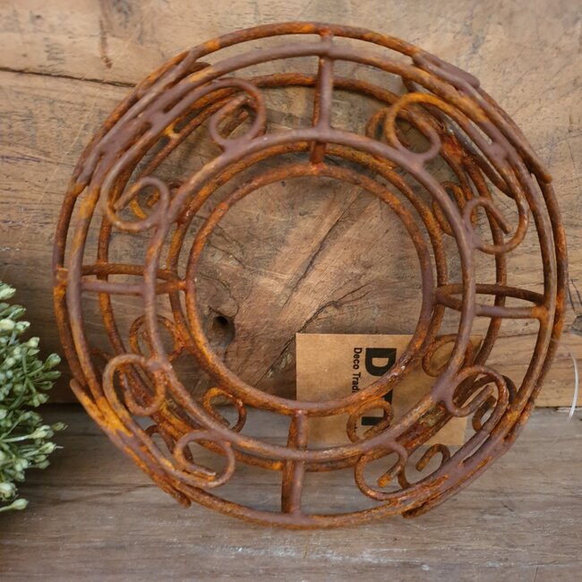 # Draadkrans - roest - 12 x 3 cm