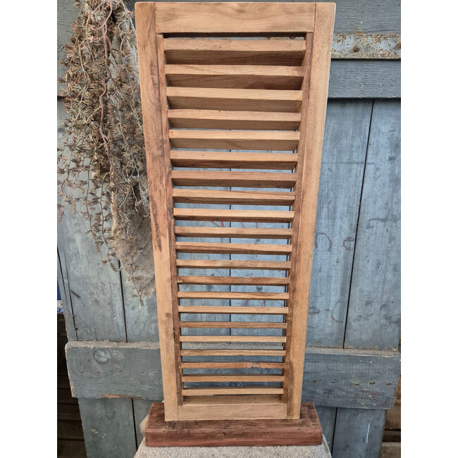 # Houten louvreluik op voet - zonder paneel - naturel - 38 x 8 x 85 cm