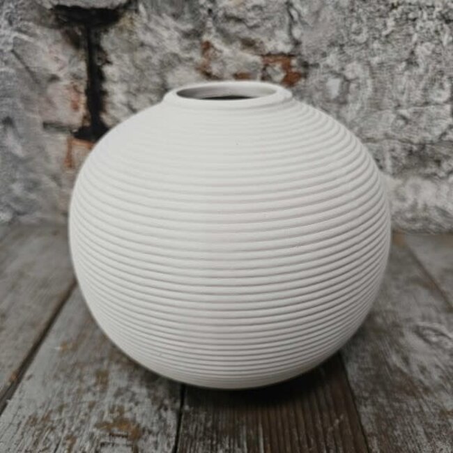 # Pors vaas aardewerk wit 17x16cm
