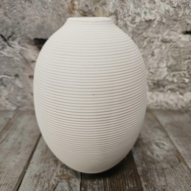 # Pors vaas aardewerk wit 18x25cm